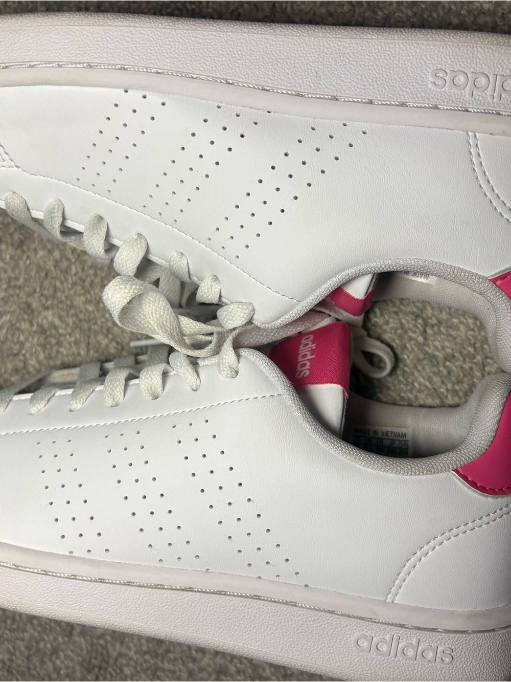 Adidas Women’s White Pink Sz 7 - Picture 6 of 8